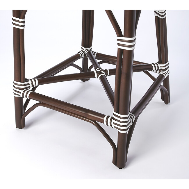 Solstice Rattan 25" Counter Stool, White and Brown Dot - Accent Seating - 6