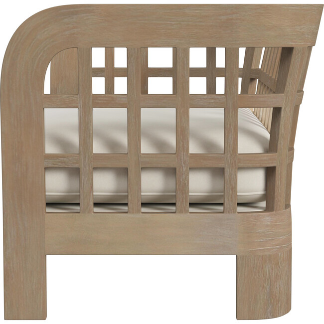 Monhegan Teak Outdoor Upholstered Loveseat, Light Brown - Outdoor Home - 3