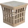 Monhegan Outdoor Teak and Marble End Table, Light Brown - Outdoor Home - 4