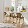 Lila Rattan 28" Bar Stool, Medium Brown - Accent Seating - 3
