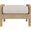 Monhegan Teak Outdoor Upholstered Ottoman, Light Brown - Outdoor Home - 3