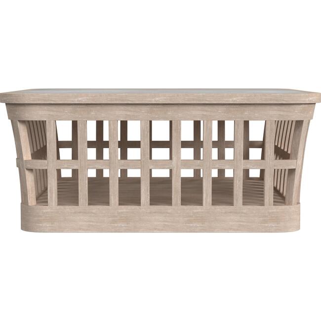 Monhegan Outdoor Teak and Marble Coffee Table, Light Brown - Outdoor Home - 2