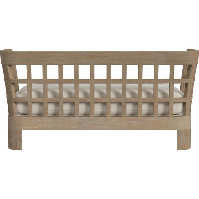 Monhegan Teak Outdoor Upholstered Loveseat, Light Brown - Outdoor Home - 4