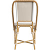 Tobias Outdoor Rattan Bistro Dining Chair, Beige and White - Outdoor Home - 4
