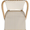 Tobias Outdoor Rattan Bistro Dining Chair, Beige and White - Outdoor Home - 5