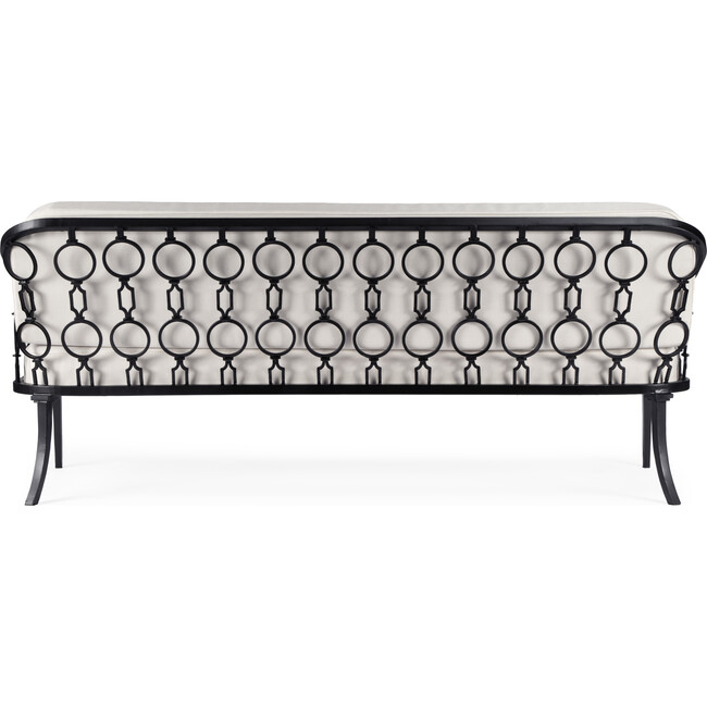 Southport Iron Outdoor Upholstered Sofa, Black - Outdoor Home - 6