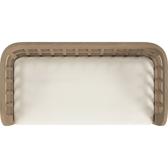 Monhegan Teak Outdoor Upholstered Loveseat, Light Brown - Outdoor Home - 5