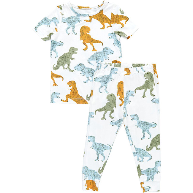 Bamboo Multi T-Rex Pajama Set, Multcolors