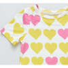 Bamboo Lemon Hearts Pajama Set, Yellow And Pink - Pajamas - 2