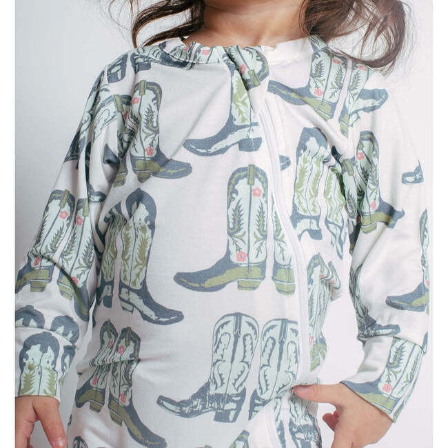 Bamboo Cowboy Boots Romper, Blue And Green - Rompers - 3