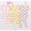 Bamboo Lemon Hearts Pajama Set, Yellow And Pink - Pajamas - 3