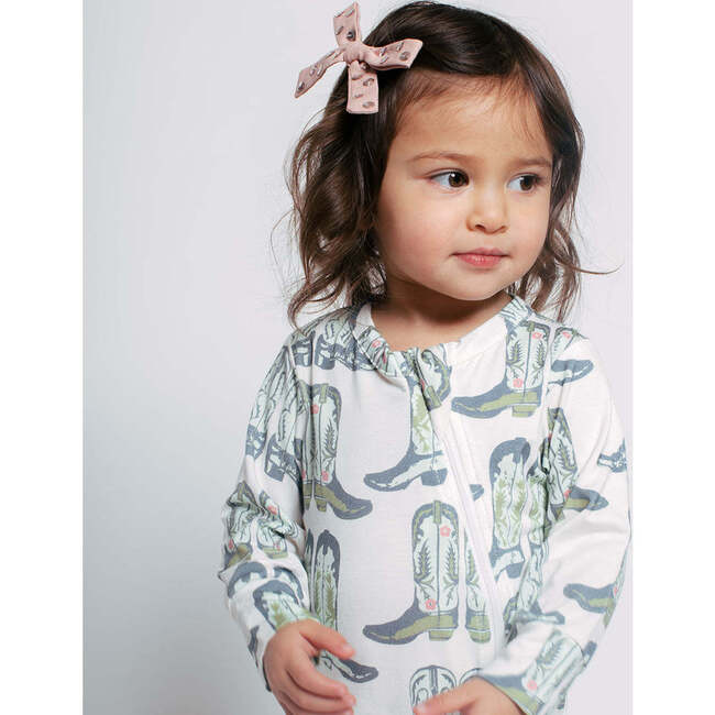 Bamboo Cowboy Boots Romper, Blue And Green - Rompers - 4