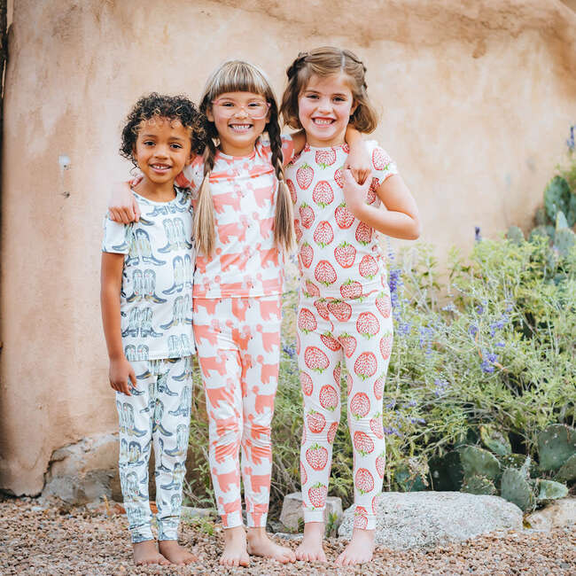 Bamboo Cowboy Boots Pajama Set, Blue And Green - Pajamas - 3