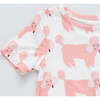 Bamboo Poodle Party Pajama Set, White And Pink - Pajamas - 3