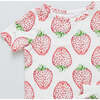 Bamboo Strawberries Pajama Set, White And Red - Pajamas - 3