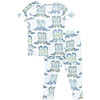 Bamboo Cowboy Boots Pajama Set, Blue And Green - Pajamas - 6