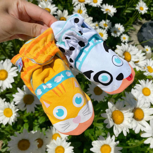 Welcome Tiny Human! New Parents + Baby Cat and Dog Socks and Booties Gift Bundle by Pals (3 Pairs) - Socks - 2