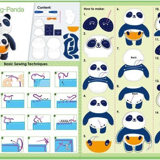 My first Sewing Doll / MOM AND BABY PANDA - Craft Kits - 3