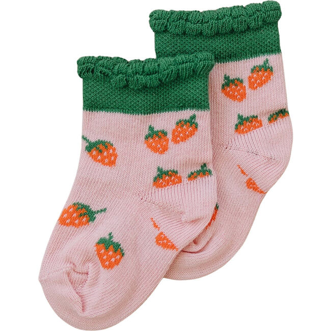 Berry Fun Sock, Pink - Socks - 1