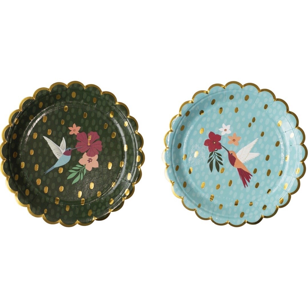 Tropical Dessert Plates, Hummingbirds - Party - 1