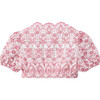 Margaux V-Neck Embroidered Crop Top, Pink - Blouses - 2