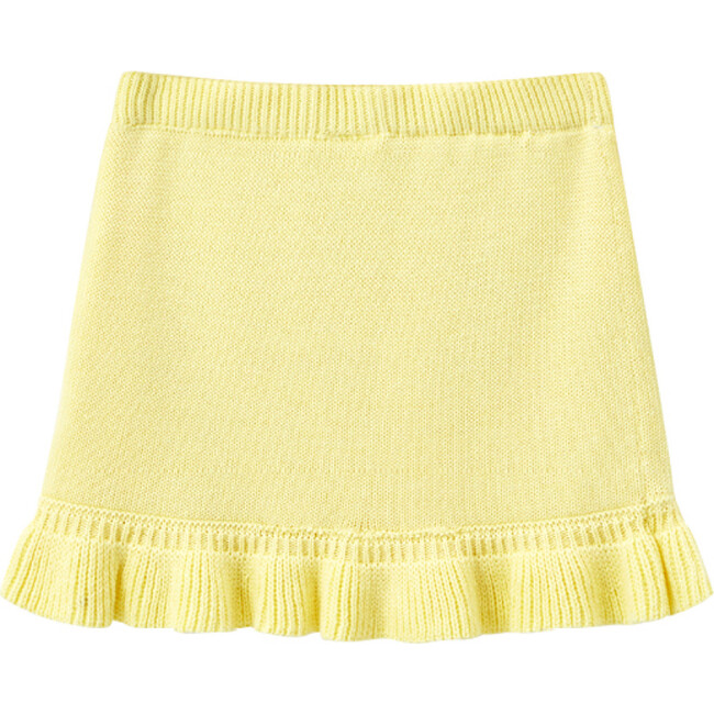 Cosette Floral Embroidered Mini Skirt With Ruffled Hem, Lemon - Skirts - 2