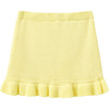 Cosette Floral Embroidered Mini Skirt With Ruffled Hem, Lemon - Skirts - 2
