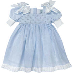 Charlotte Baby Blue Linen Dress - Dresses - 1