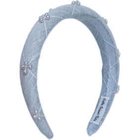 Charlotte Light Blue Linen Headband - Hair Accessories - 1