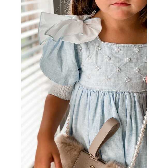 Charlotte Baby Blue Linen Dress - Dresses - 3