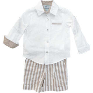 Ashton Striped Linen Shorts and Top Set - Mixed Apparel Set - 1