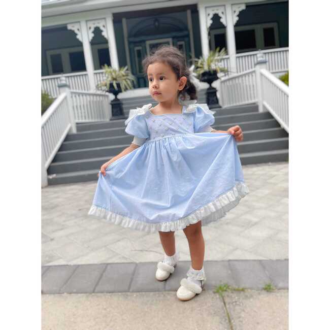 Charlotte Baby Blue Linen Dress - Dresses - 5