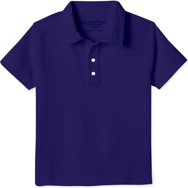 Hayden Short Sleeve Solid Knit Polo Shirt, Blue Ribbon