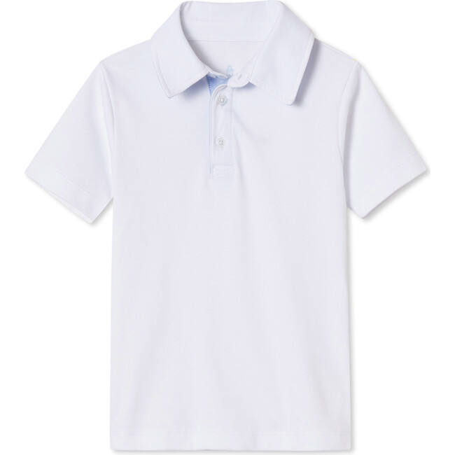 Hayden Short Sleeve Solid Knit Polo Shirt, Bright White
