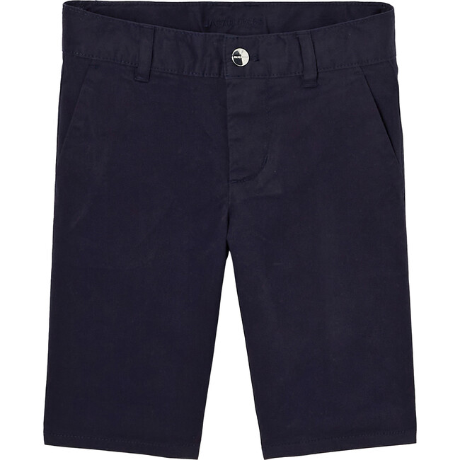 Slack Style Italian Pocket Bermuda Shorts, Navy Blue - Shorts - 1