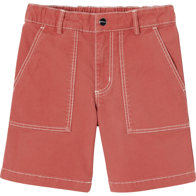 Twill Bermuda Shorts, Rouge Brique - Shorts - 1