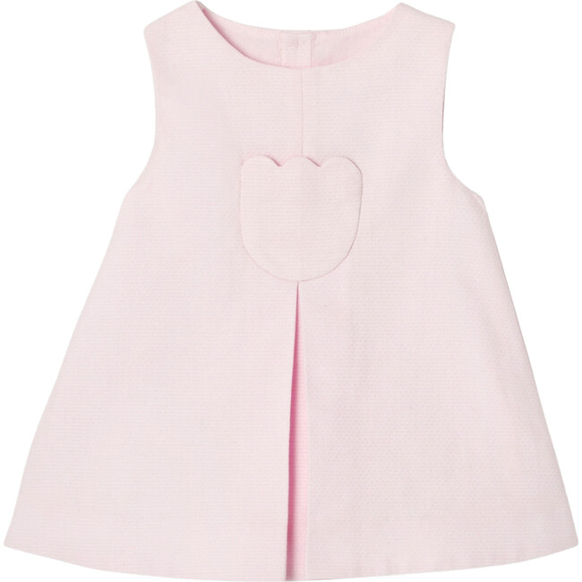 Organic Cotton Pique Dress, Pale Pink - Dresses - 1