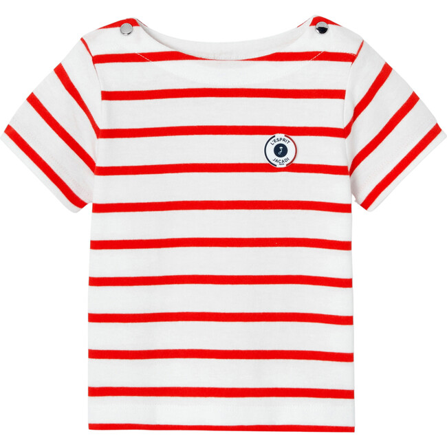Sailor Shirt With Logo, White And Red - Shirts - 1