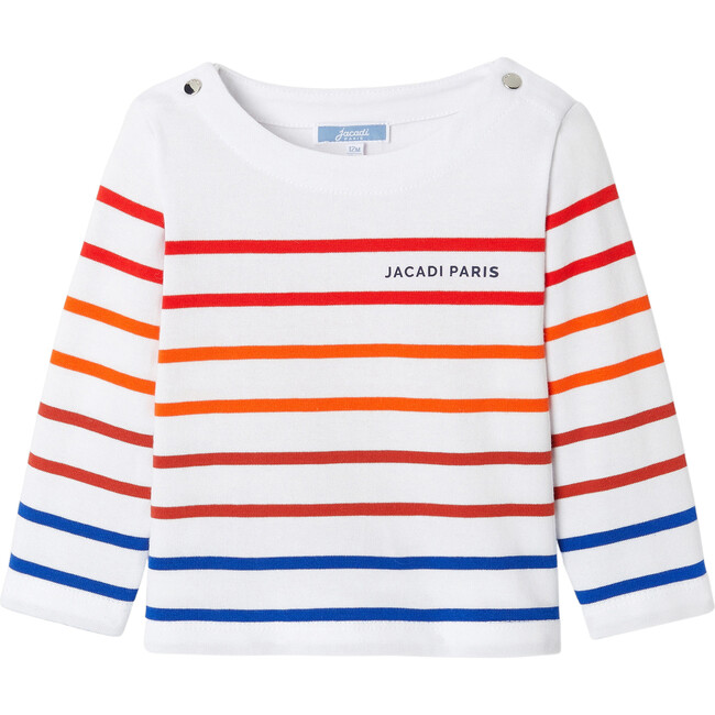 Sailor Shirt With Jacadi Logo, White And Multicolors - Shirts - 1