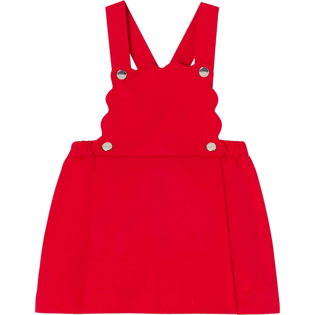 Chasuble Dress With Cross-Back Straps, Lacquered Red - Dresses - 1