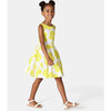 Flower Print Ceremony Dress, White And Yellow - Dresses - 2