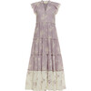 Women's Aimee Ruffled Collar Flutter Sleeve Maxi Dress, Lilac & Ivory Floral - Dresses - 1 - thumbnail