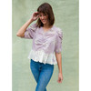 Women's Charley Cinched Puff Sleeve Blouse, Lilac & Ivory Floral - Blouses - 2