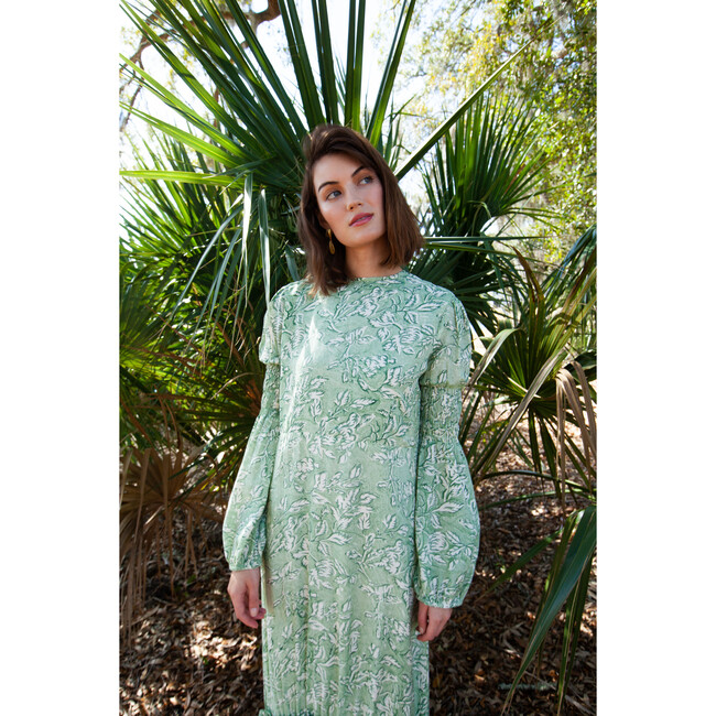 Women's Palmer Sleek Long Sleeve Maxi Dress, Spring Lily - Dresses - 3
