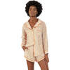 Women's Silky Op Art Long Sleeve/Short Pj Set W/ Eye Mask - Pajamas - 1 - thumbnail