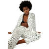 Women's Silky Floral Long Sleeve/Pant Pj Set W/ Eye Mask - Pajamas - 5
