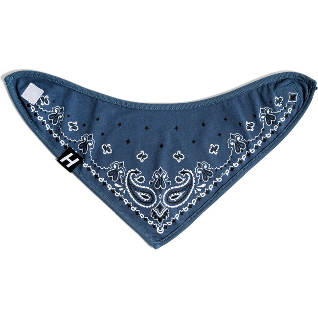Velcro Neck Single Bandana Bib, Denim - Bibs - 2