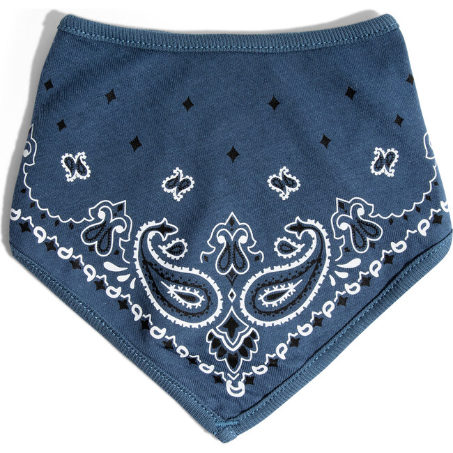 Velcro Neck Single Bandana Bib, Denim - Bibs - 3