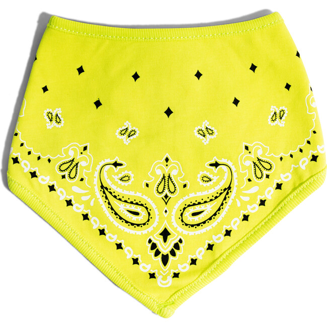 Velcro Neck Single Bandana Bib, Neon Yellow - Bibs - 3