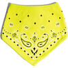 Velcro Neck Single Bandana Bib, Neon Yellow - Bibs - 3